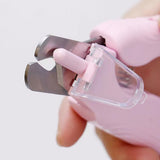 2-in-1 Pet Nail Grinder with LED Lights USB Rechargeable Dog Nail Clippers Cats Claw Trimmer Pink - 45-Degree Angle