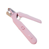 2-in-1 Pet Nail Grinder with LED Lights USB Rechargeable Dog Nail Clippers Cats Claw Trimmer Pink - Rear View