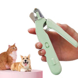 2-in-1 Pet Nail Grinder with LED Lights USB Rechargeable Dog Nail Clippers Cats Claw Trimmer Pink - Close-Up Angle