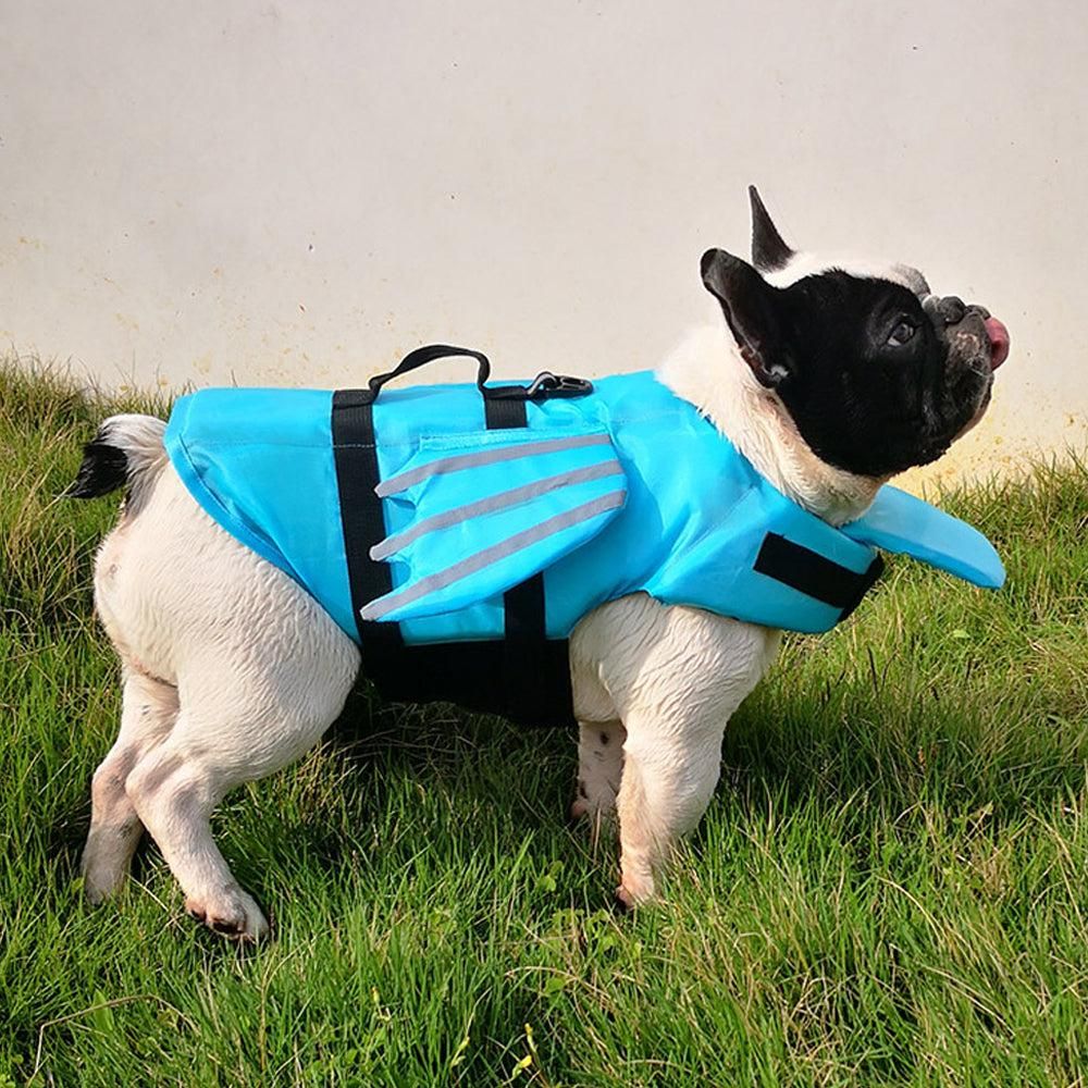 Dog Life Jacket Wings Pet Life Vest Adjustable Dog Flotation Swim Vest Blue - 2XL