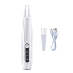 Dog Paw Trimmer with LED Light Rechargeable Pet Hair Clippers for Small Dogs Cats White