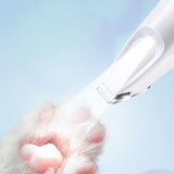 Dog Paw Trimmer with LED Light Rechargeable Pet Hair Clippers for Small Dogs Cats White - Front View