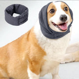 Dog Calming Ear Wraps Ear Protection Cover Pet Dog Head Muff Dark Gray - S
