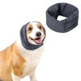 Dog Calming Ear Wraps Ear Protection Cover Pet Dog Head Muff Dark Gray - M - Low Angle