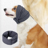 Dog Calming Ear Wraps Ear Protection Cover Pet Dog Head Muff Dark Gray - L - Side View