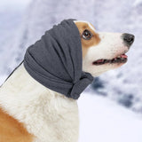 Dog Calming Ear Wraps Ear Protection Cover Pet Dog Head Muff Dark Gray - L - Close-Up Angle