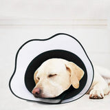 Pet Dog Cone Collar Soft Neck Collar Adjustable Pet Elizabethan Collar Black - M - Front View