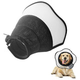 Pet Dog Cone Collar Soft Neck Collar Adjustable Pet Elizabethan Collar Black - M - 45-Degree Angle