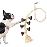 Dog Doorbell With 6 Extra Loud Bells Adjustable Doorbell Hanging Rope For Dog Training - Close-Up Angle