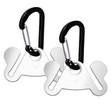 2PCS Metal Dog Poop Bag Holder Clips - Hands-Free Leash Attachment - Front View