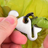 2PCS Metal Dog Poop Bag Holder Clips - Hands-Free Leash Attachment - Side View