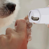 Pet Electric Nail Grinder Clippers Dog Cat LED Light Grooming Trimmer White - Top-Down View