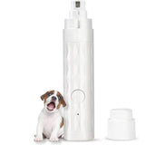Pet Electric Nail Grinder Clippers Dog Cat LED Light Grooming Trimmer White - 45-Degree Angle