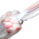 Pet Dog Paw Trimmer with LED Light Cordless Electric Pet Paw Grooming Clippers for Paws Ears Face Rump - Top-Down View