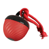 Squeaky Rolling Ball Dog Toy - Interactive Motion-Activated Chew Toy for Dogs Red - Side View