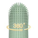 Silicone Pet Finger Toothbrush - Daily Teeth Cleaning for Cats and Dogs Green - Top-Down View