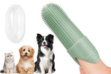 Silicone Pet Finger Toothbrush - Daily Teeth Cleaning for Cats and Dogs Green - Extra Image