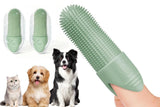 Silicone Pet Finger Toothbrush - Daily Teeth Cleaning for Cats and Dogs Green - Extra Image