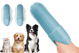 Silicone Pet Finger Toothbrush - Daily Teeth Cleaning for Cats and Dogs Green - Extra Image