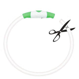 Light-Up Pet Dog Collars USB Rechargeable Pet Collar Adjustable Size Pet Collar Green - M