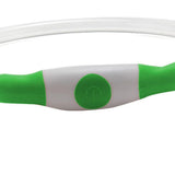 Light-Up Pet Dog Collars USB Rechargeable Pet Collar Adjustable Size Pet Collar Green - M - 45-Degree Angle