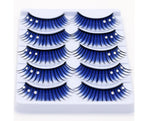 5 Pairs Dual Colors Glitter Rhinestones Artificial Eyelash Party Makeup Tool