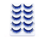 5 Pairs Dual Colors Glitter Rhinestones Artificial Eyelash Party Makeup Tool