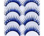 5 Pairs Dual Colors Glitter Rhinestones Artificial Eyelash Party Makeup Tool