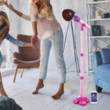 Karaoke Machine with 1 Mic Adjustable Stand Music Play Toy Pink - Side View