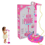 Karaoke Machine with 1 Mic Adjustable Stand Music Play Toy Pink - 45-Degree Angle