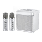 Portable Karaoke Machine with 2 Wireless Microphones Portable Bluetooth Speaker for Family Party Singing Black - Close-Up Angle