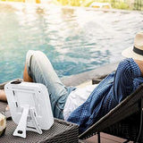 Wall-Mount Bluetooth CD Player LCD Display Music Player Home Audio Boombox White - Side View