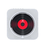 Wall-Mount Bluetooth CD Player LCD Display Music Player Home Audio Boombox White - 45-Degree Angle