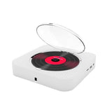 Wall-Mount Bluetooth CD Player LCD Display Music Player Home Audio Boombox White - Close-Up Angle
