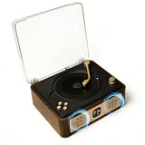 Retro CD Player with Speakers - Portable Bluetooth Music Player for Home Use - Rear View