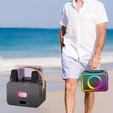 Mini Karaoke Machine Portable Bluetooth Speaker with 2 Wireless Mic - Front View