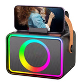 Mini Karaoke Machine Portable Bluetooth Speaker with 2 Wireless Mic - Low Angle