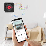 Wall-Mount Bluetooth CD Player LCD Display Music Player Home Audio Boombox Black - Front View