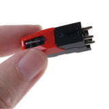 4Pcs Replacement Turntable Diamond Stylus Needle for LP Record Player Phono Ceramic Cartridge - 45-Degree Angle