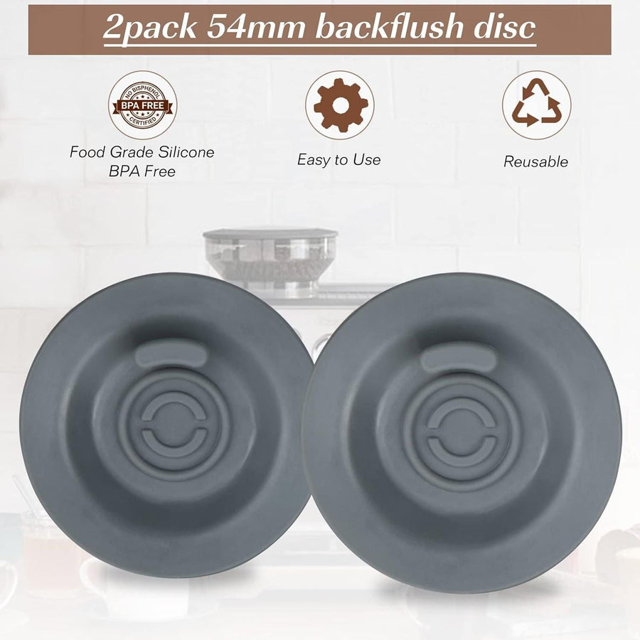 2-Piece 54mm Grey Coffee Machine Reverse Rinse Cleaning Tablet compatible with Breville 8/9