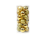 24Pcs Christmas Balls Glitter Anti-fade Plastic Christmas Tree Decor Balls for Home-Golden 4cm