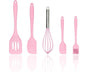 Silicone Baking Utensils Set - Heat-Resistant - Pink
