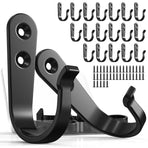 20pcs Metal Wall Hooks Heavy-Duty Coat Hookswall Hangers Metal Hangers - Black