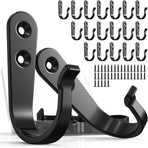 20pcs Metal Wall Hooks Heavy-Duty Coat Hookswall Hangers Metal Hangers - Black