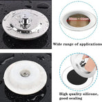Stainless Steel Press Drain Stopper, Universal Plug Fits 40–45mm Sink Basin, Silver