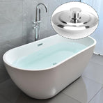 Stainless Steel Press Drain Stopper, Universal Plug Fits 40–45mm Sink Basin, Silver