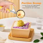 4 oz cream scoop with trigger cake batter measuring spoon Yellow