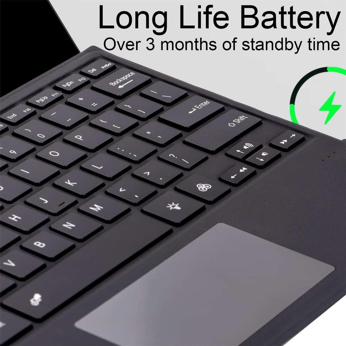 Bluetooth Tablet Keyboard with Touchpad for Surface Pro 5 Pro 6 Pro 7 Pro 7 Plus 12.3 Inch Black