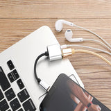 2-in-1 USB-C Charging 3.5mm Audio Adapter Converter For Type-C Android Smartphones(Black) - Side View