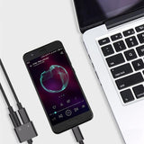 2-in-1 USB-C Charging 3.5mm Audio Adapter Converter For Type-C Android Smartphones(Black) - Top-Down View